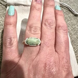 Kendra Scott Mel Ring from colorbar amazonite matte gold sz 6.5-7